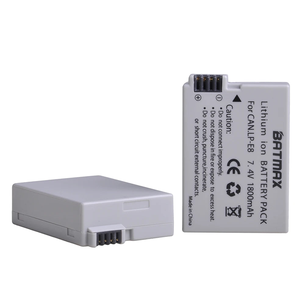 Batterie LP-E8 1800mAh + Chargeur Double USB pour Canon EOS 550D/600D/650D