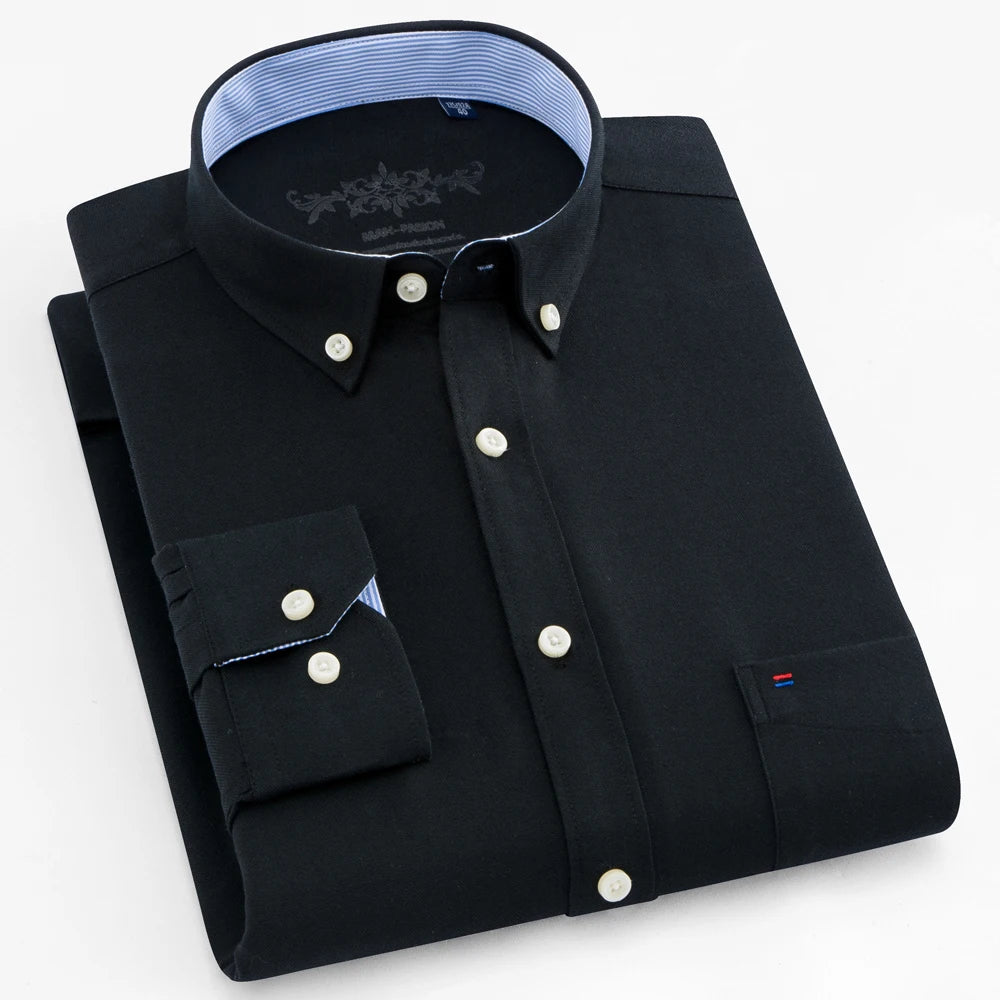 Chemise Homme Manches Longues Oxford Carreaux - Casual Travail Printemps/Automne