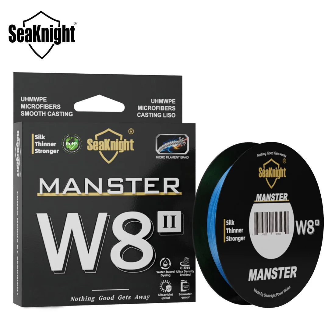 Fil de Pêche Tressé SeaKnight W8 II 8 Brins 300m/500m - Anti-UV et Eau Salée