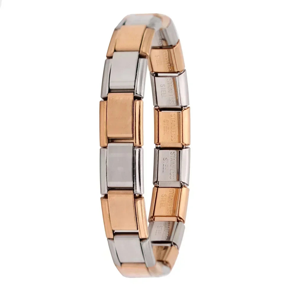 Bracelet Élastique Charms Acier Inoxydable 9 mm pour Femme - Style Italien
