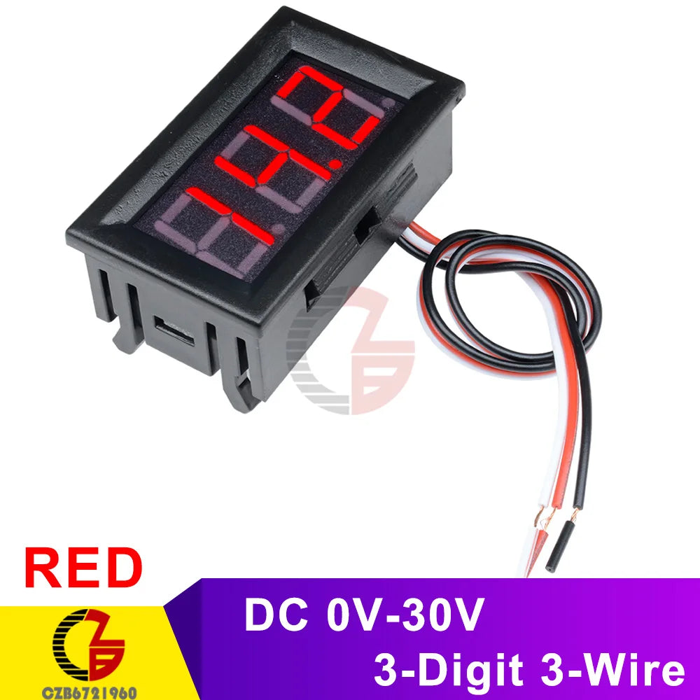 Voltmètre Digital LED DC 4-30V - Pour Voiture, Moto, Bateau