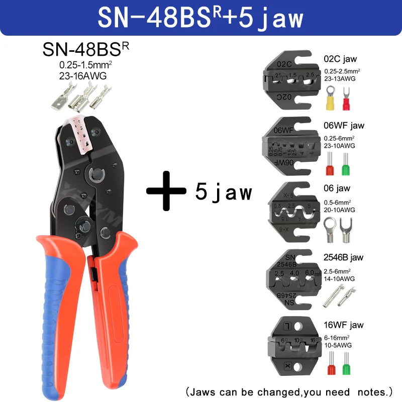 Pince à Sertir SN-48BS / SN-48B - Pour Connecteurs 2.8 / 4.8 / 6.3 mm