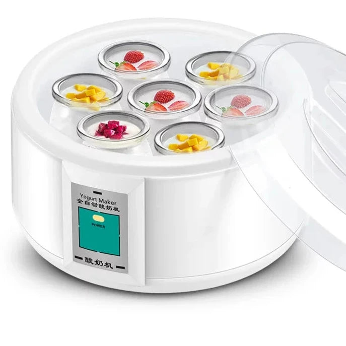Mini Yaourtière Automatique avec 7 Pots Individuels – 1.5L, 15W
