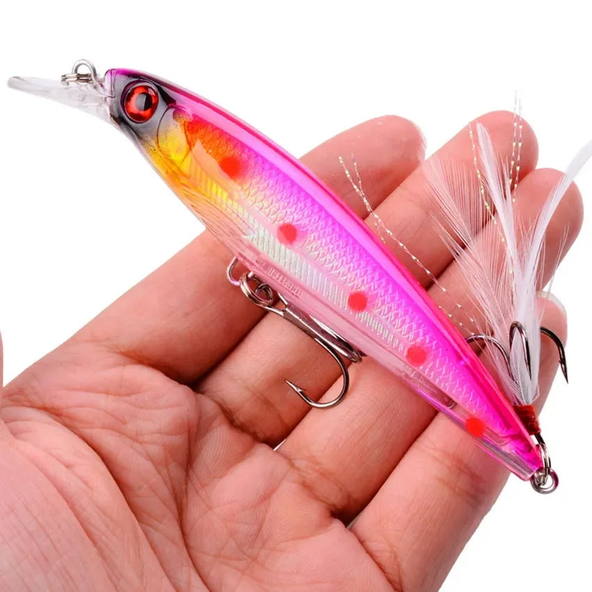 Leurre de Pêche Minnow Laser 11 cm 13 g - Crankbait avec Hameçons