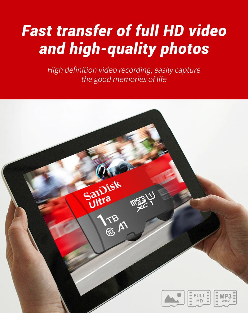 Carte MicroSD SanDisk Originale 32 Go à 1 To - Jusqu'à 150 Mo/s A1 C10