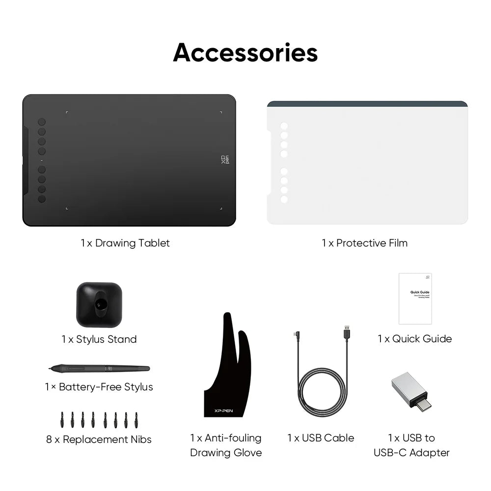 Tablette Graphique XPPen Deco 01 V3 10" 16384 Niveaux de Pression
