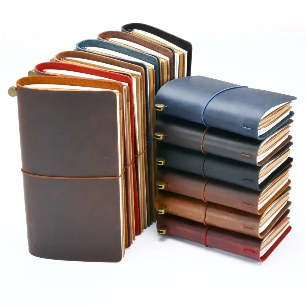 Carnet en Cuir Véritable Fait Main Vintage - Journal Intime ou Agenda