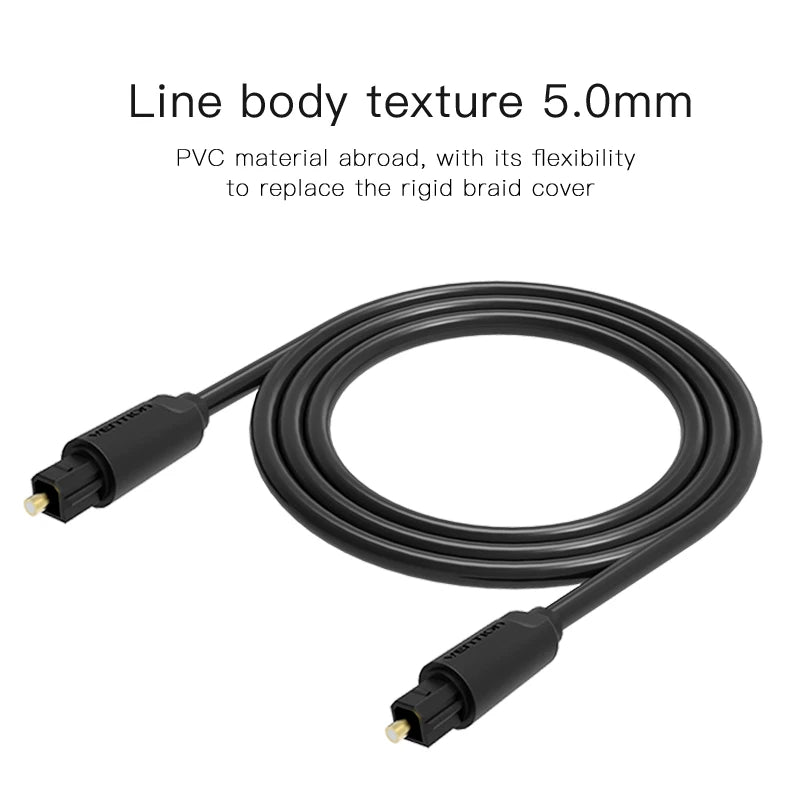 Câble Optique Toslink SPDIF Vention - Audio Numérique 1m à 5m