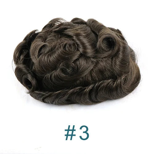 Prothèse Capillaire Homme Toupet Cheveux Humains - Base PU Peau 0.1mm
