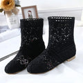 Bottes Été Femme Maille Respirante - Talon Plat et Confortables