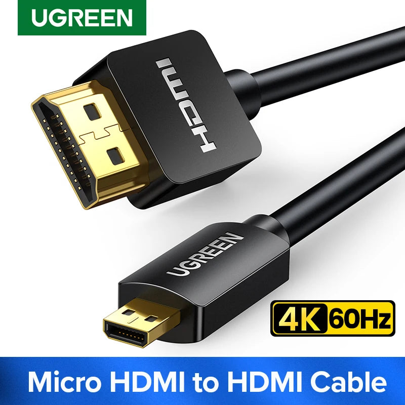 Câble Micro HDMI UGREEN 4K 60Hz - Mâle/Mâle pour Caméra, Tablette, Console