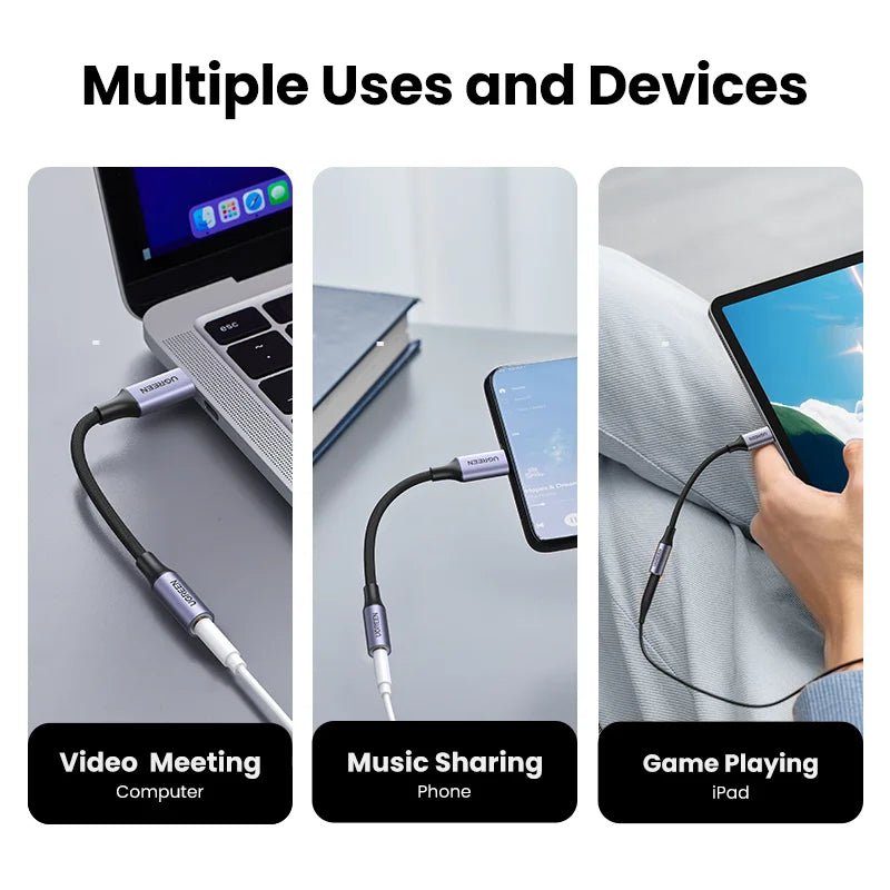 Adaptateur USB-C vers Jack 3.5 mm UGREEN avec DAC - Pour Casque Filaire