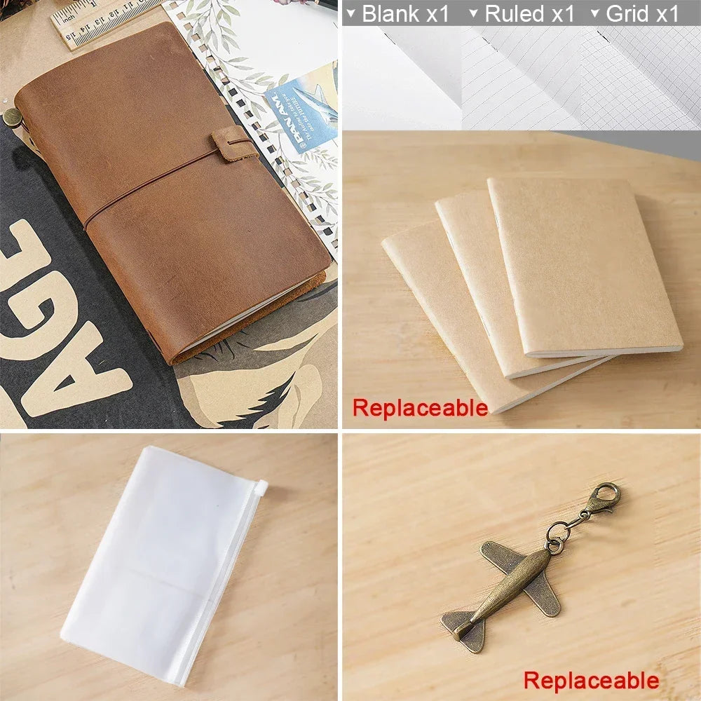 Carnet en Cuir Véritable Fait Main Vintage - Journal Intime ou Agenda