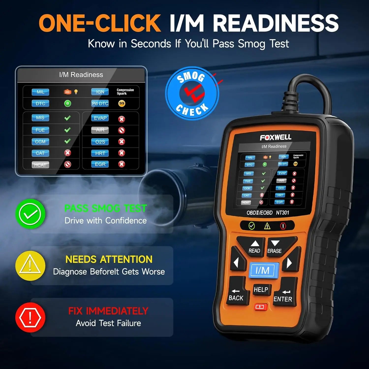 Valise Diagnostic OBD2 Foxwell NT301 - Lecteur Code Moteur Professionnel