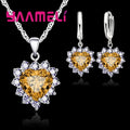 Parure Bijoux Argent Femme - Coeur Zircon et Pendentif Charme