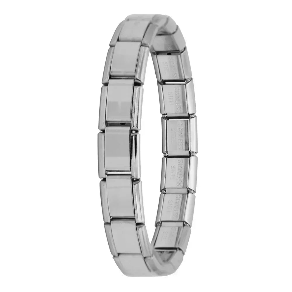Bracelet Élastique Charms Acier Inoxydable 9 mm pour Femme - Style Italien