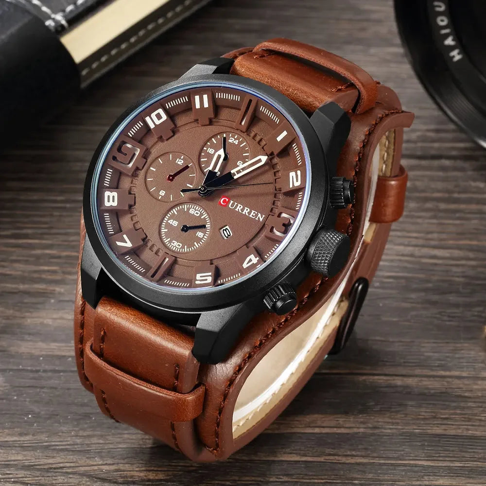 Montre Homme Curren Luxe - Sport Militaire avec Date