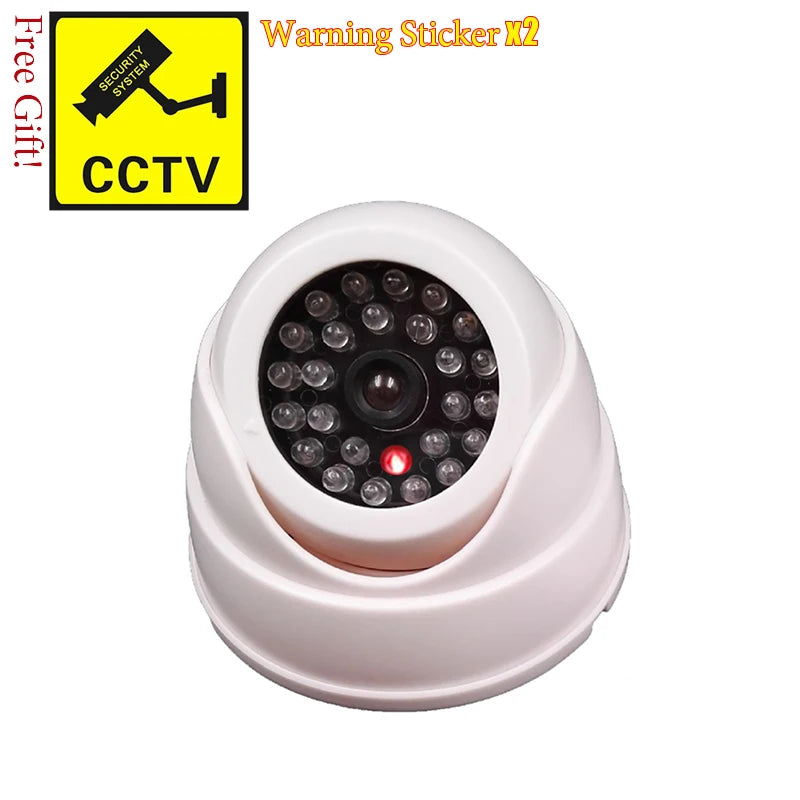 Caméra de Surveillance factice Dôme Noir avec LED Clignotante