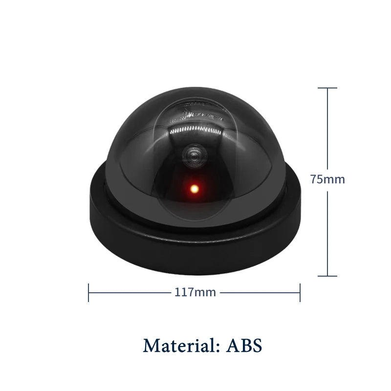 Caméra de Surveillance factice Dôme Noir avec LED Clignotante