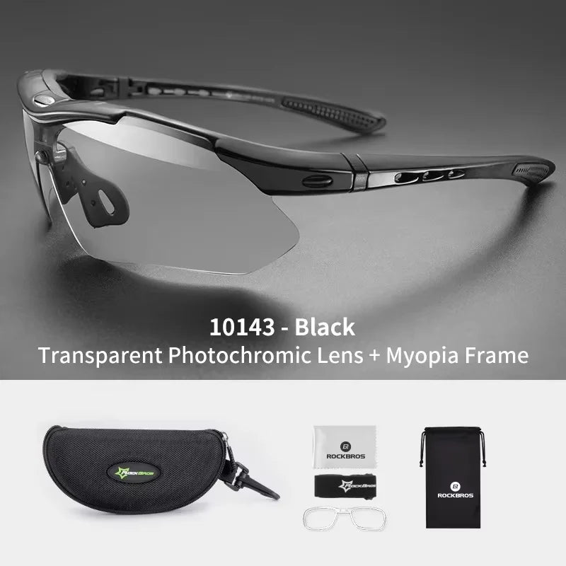 Lunettes Photochromiques RockBros pour Vélo - Verres qui S'adaptent à la Lumière