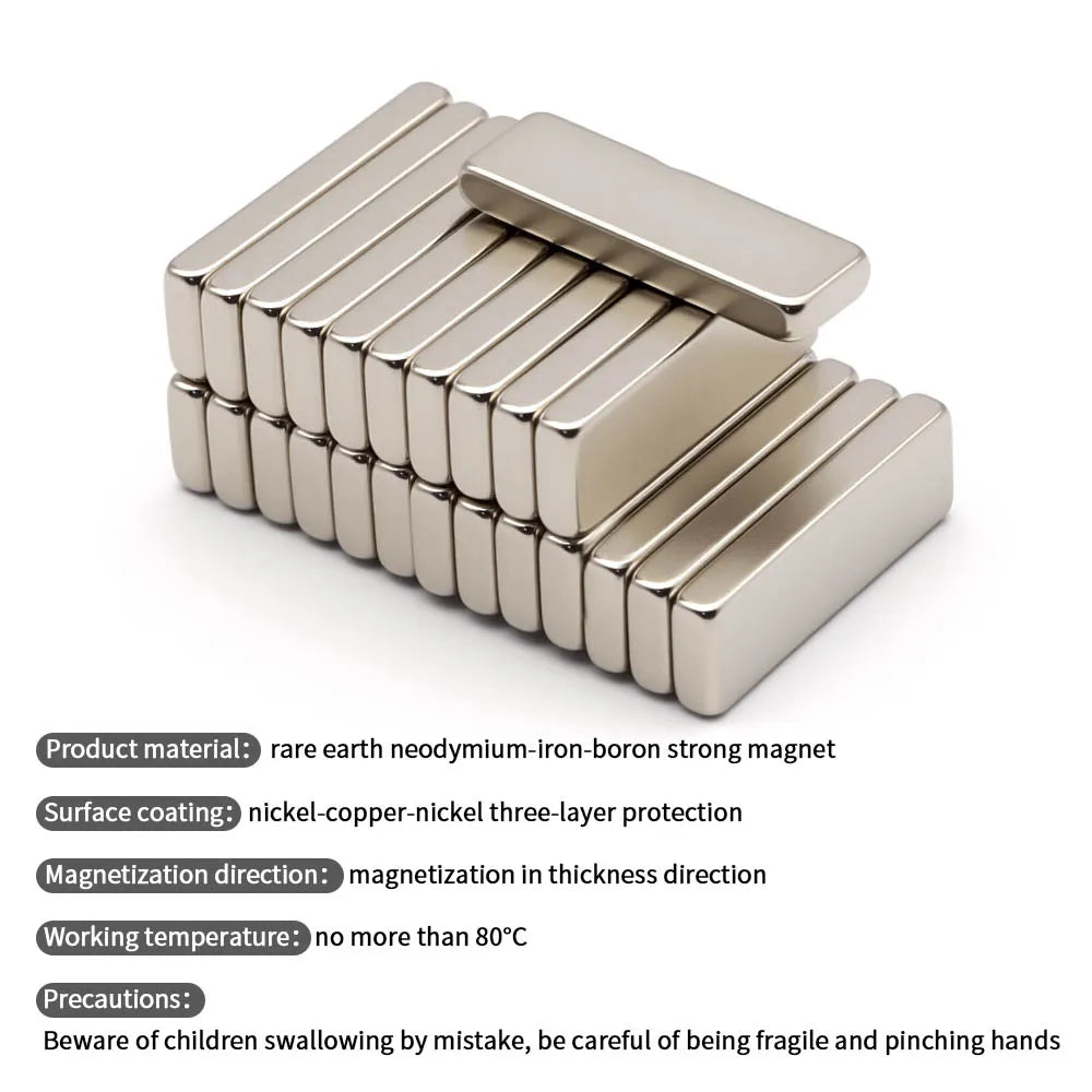 Aimant Néodyme Super Puissant N35 30x10x4 mm - Bloc Magnétique Fort