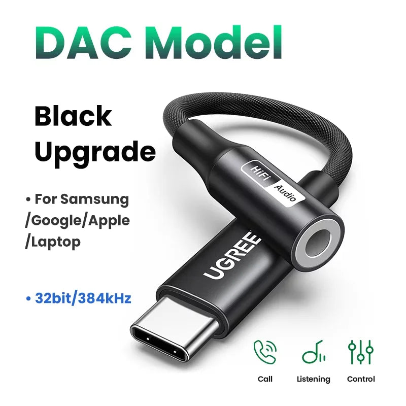 Adaptateur USB-C vers Jack 3.5 mm UGREEN avec DAC - Pour Casque Filaire