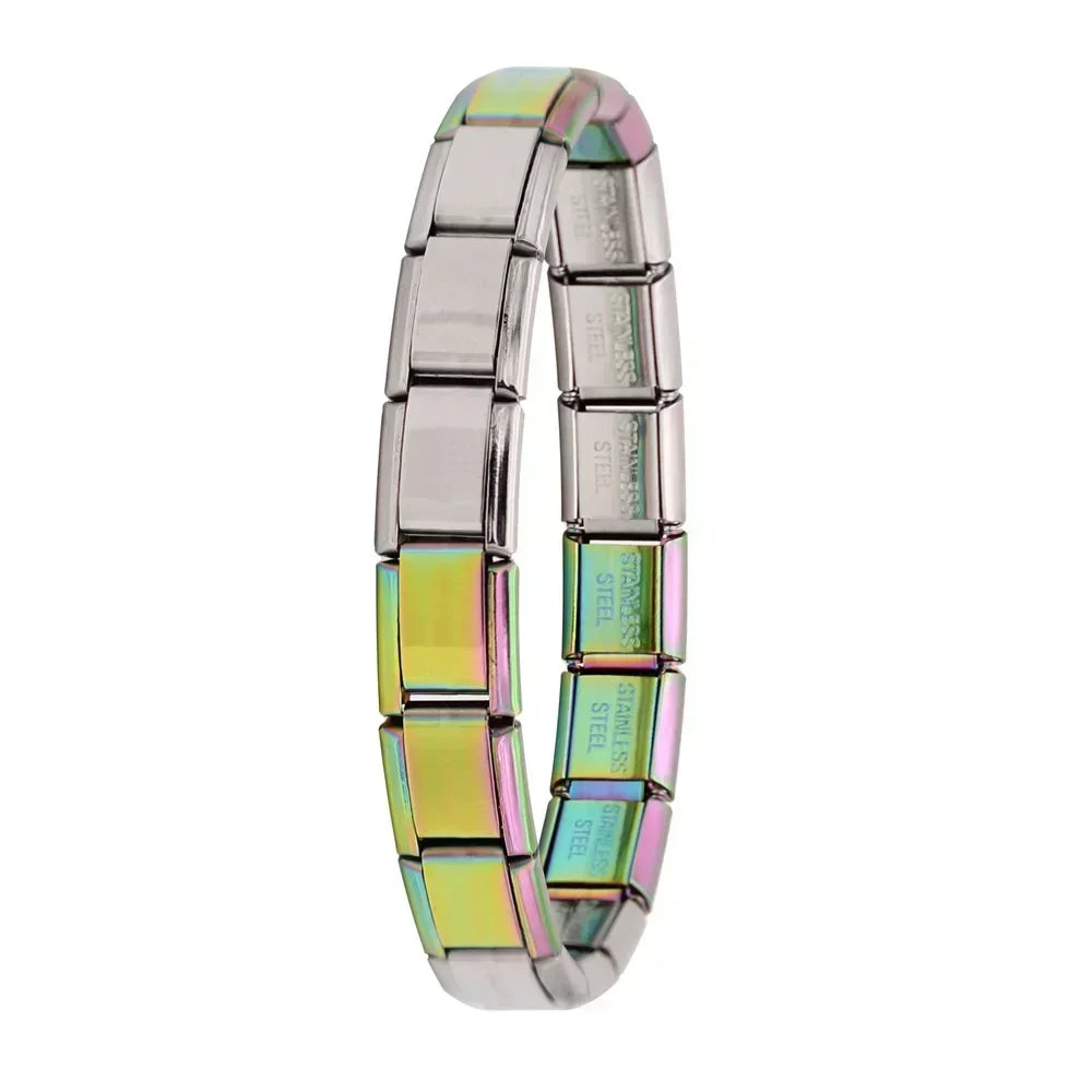 Bracelet Élastique Charms Acier Inoxydable 9 mm pour Femme - Style Italien