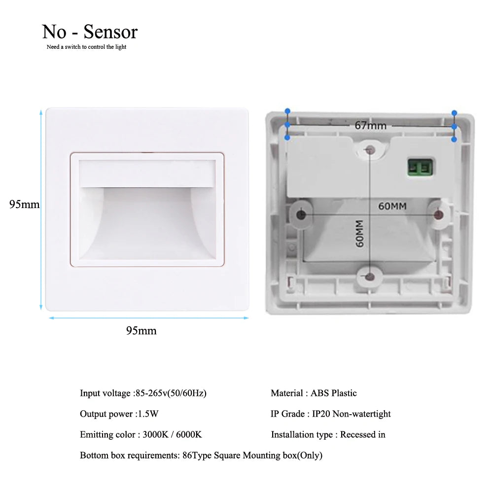 Spot LED Encastrable Escalier 85-265V - Éclairage Marches et Couloirs