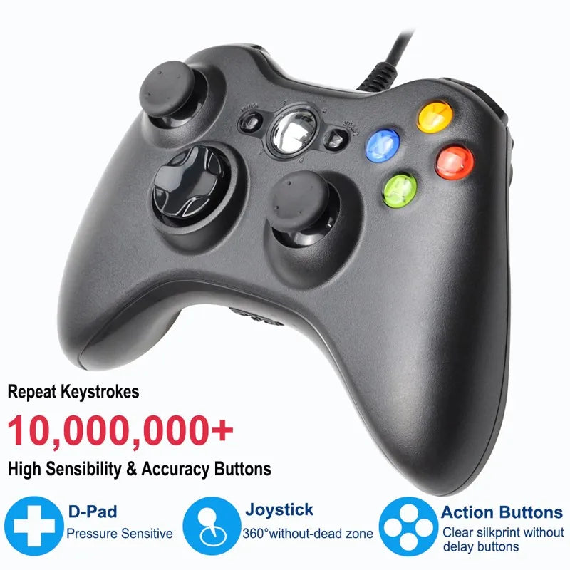 Manette Filaire Xbox 360 / PC - Contrôleur Gamepad USB Classique