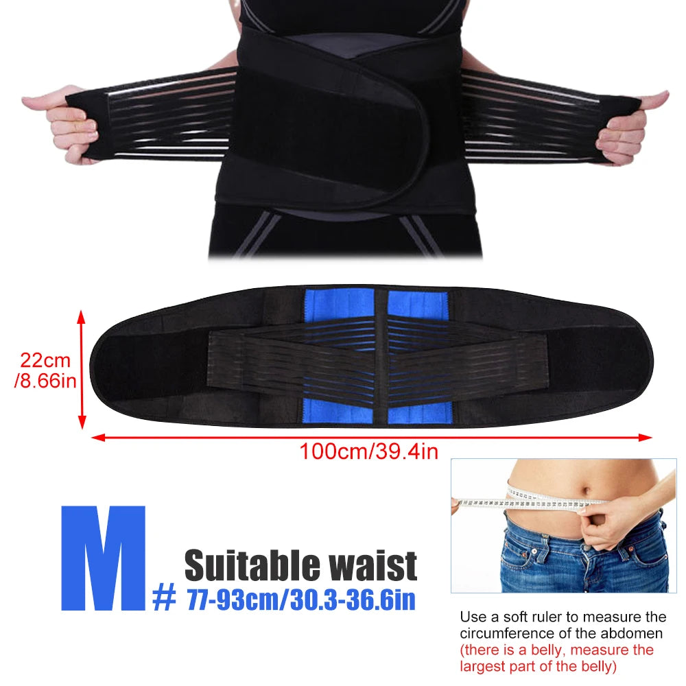 Ceinture Lombaire Néoprène Ajustable Double Sangle - Soulagement Douleur Dos