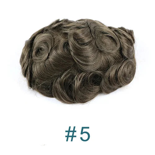 Prothèse Capillaire Homme Toupet Cheveux Humains - Base PU Peau 0.1mm