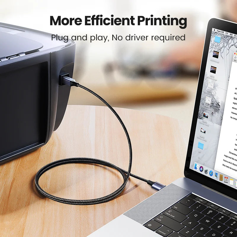 Câble Imprimante USB Type B Mâle vers Type A UGREEN - Pour Canon Epson