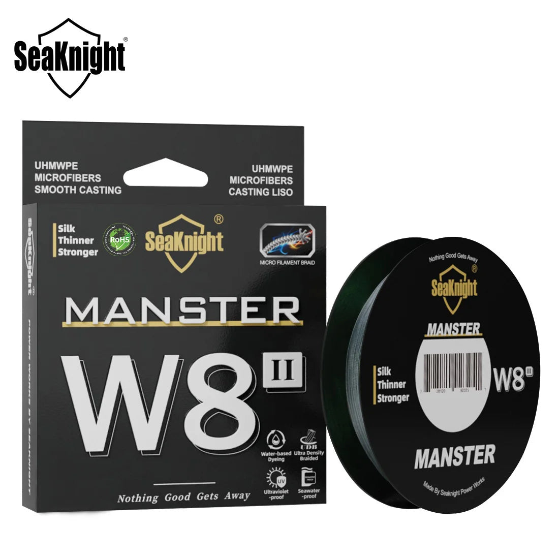 Fil de Pêche Tressé SeaKnight W8 II 8 Brins 300m/500m - Anti-UV et Eau Salée