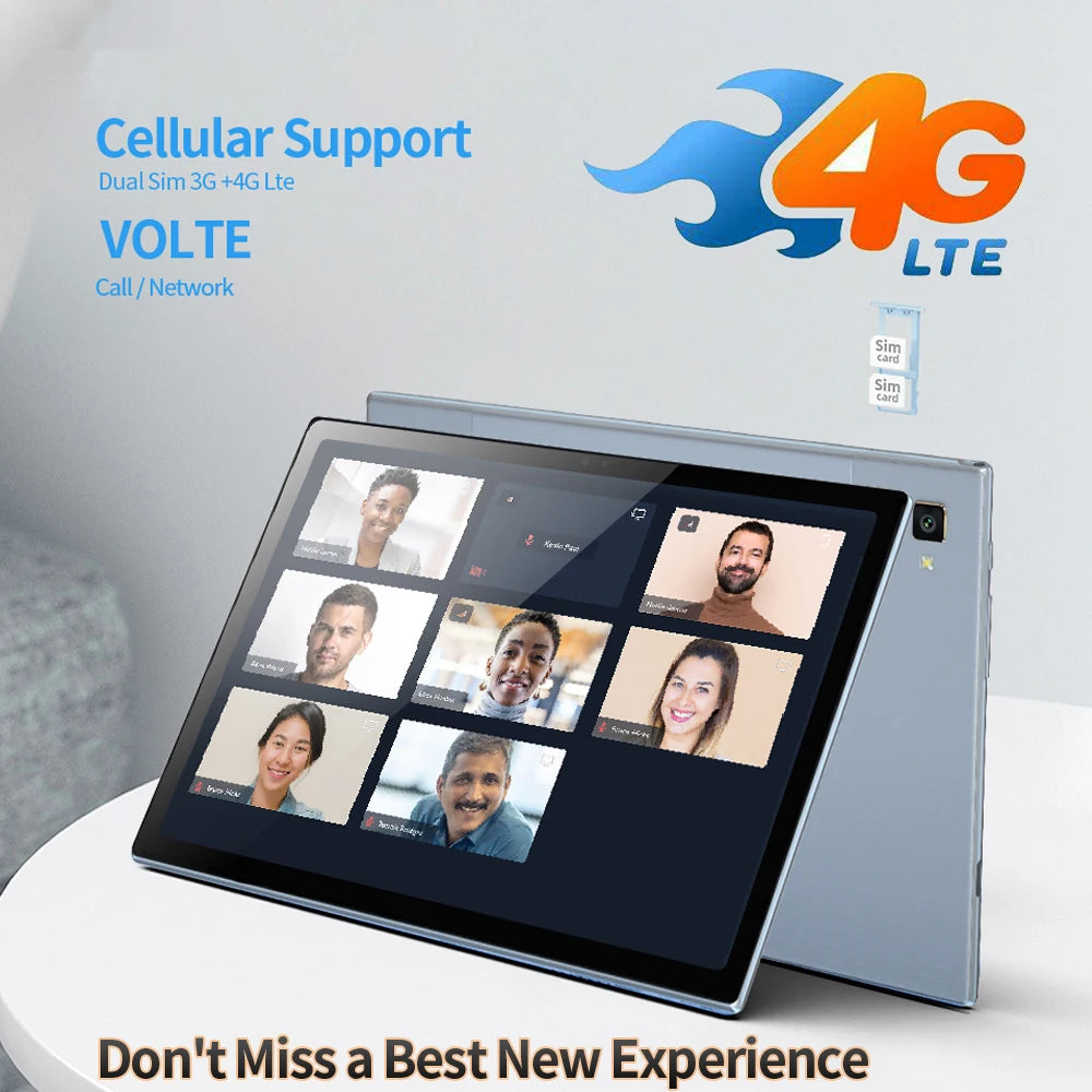 Tablette Android 10.1" Octa Core 8 Go RAM 128 Go 4G LTE Double SIM
