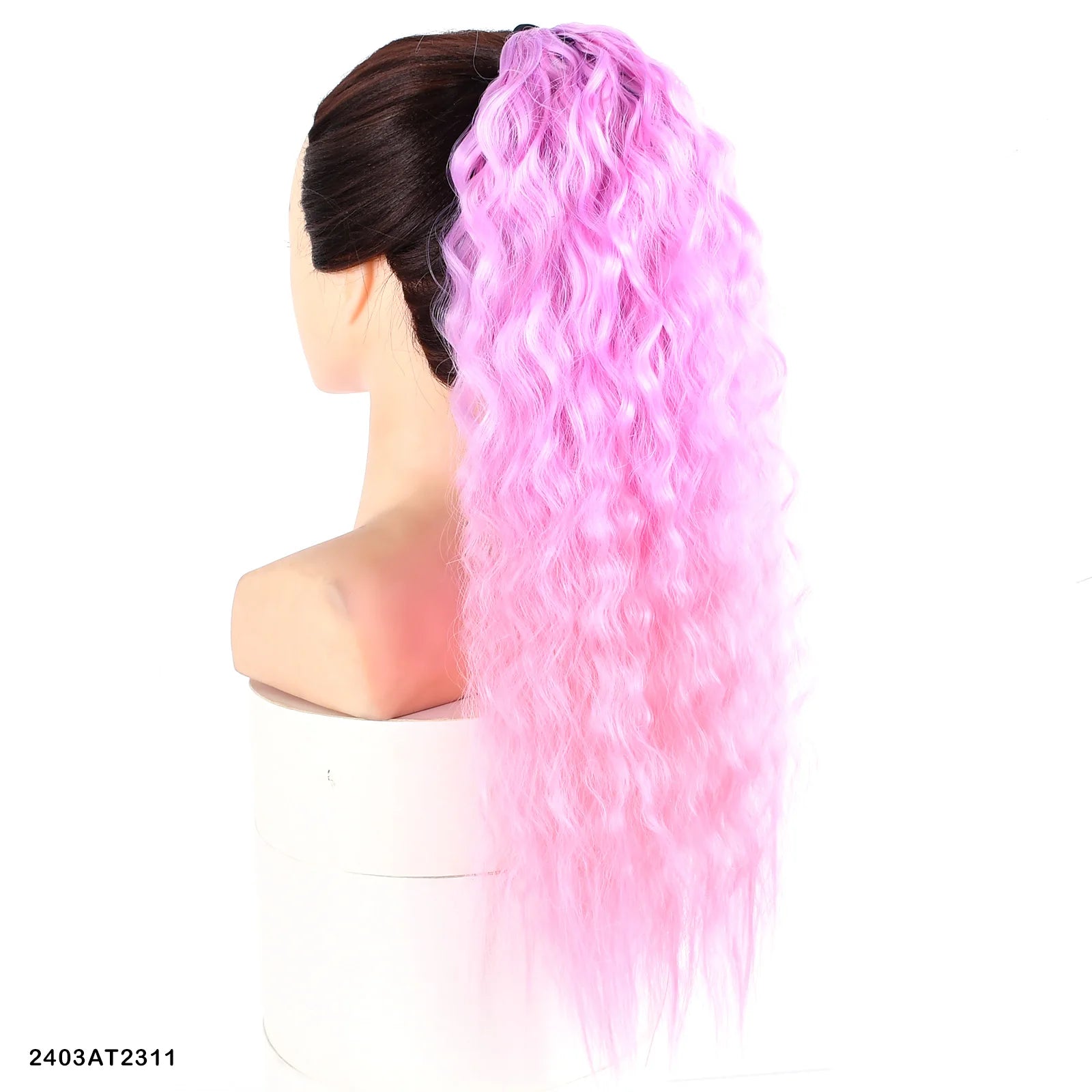Queue de Cheval Synthétique Longue Kinky Curly - Extension Arc-en-Ciel Ombré