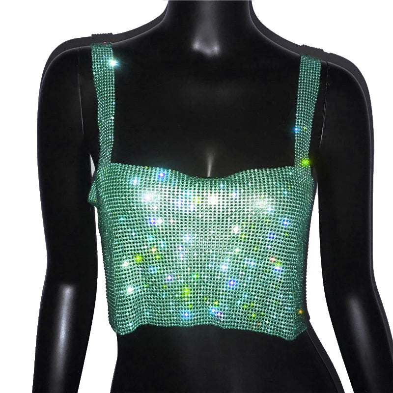 Top Femme Pailleté Dos Nu Strass