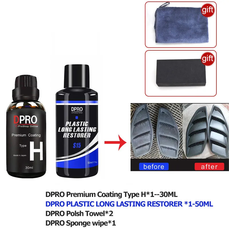 Kit Coating Céramique Voiture 9H Dpro - Protection Nano Liquide Verre