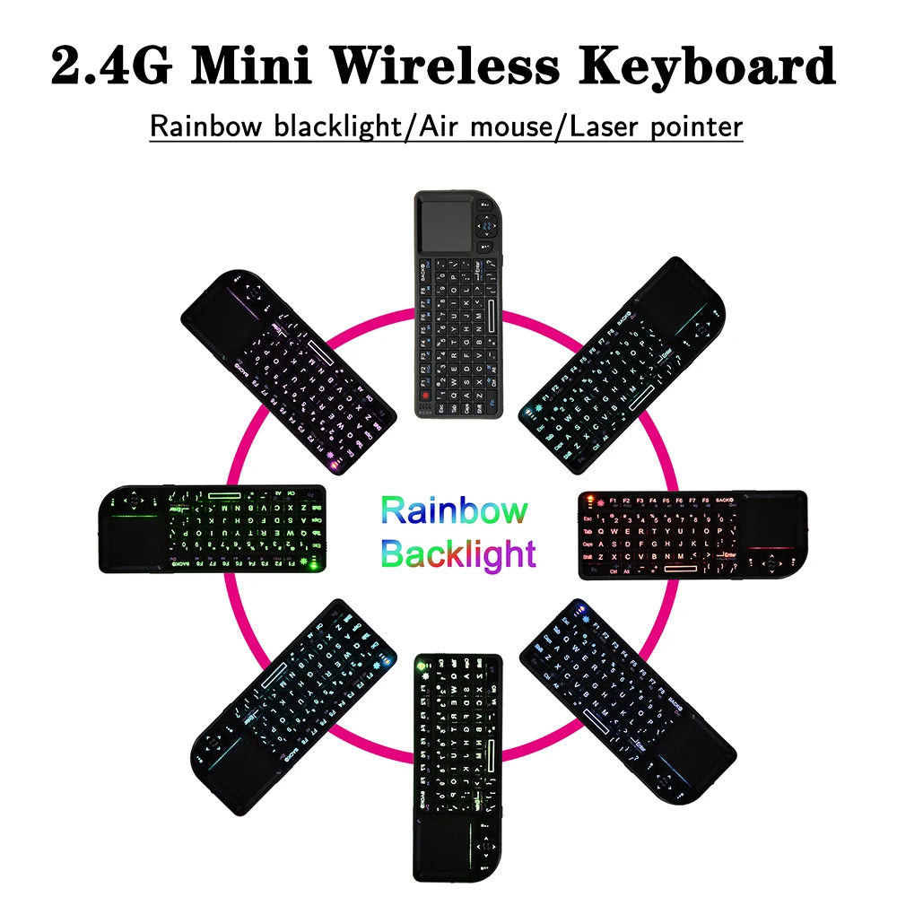 Clavier sans Fil 2.4G 3-en-1 avec Touchpad pour PC TV Android