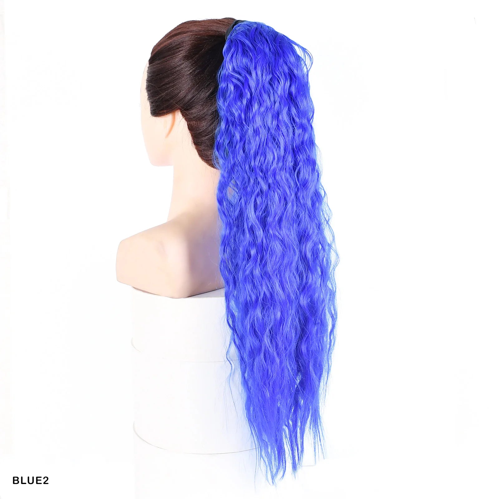 Queue de Cheval Synthétique Longue Kinky Curly - Extension Arc-en-Ciel Ombré