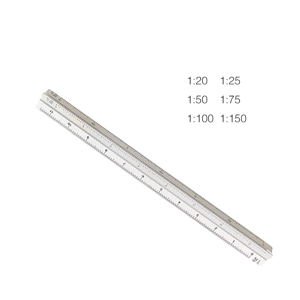 Règle Triangulaire Aluminium 15 cm - Échelle 1:20 à 1:600 pour Dessin Technique