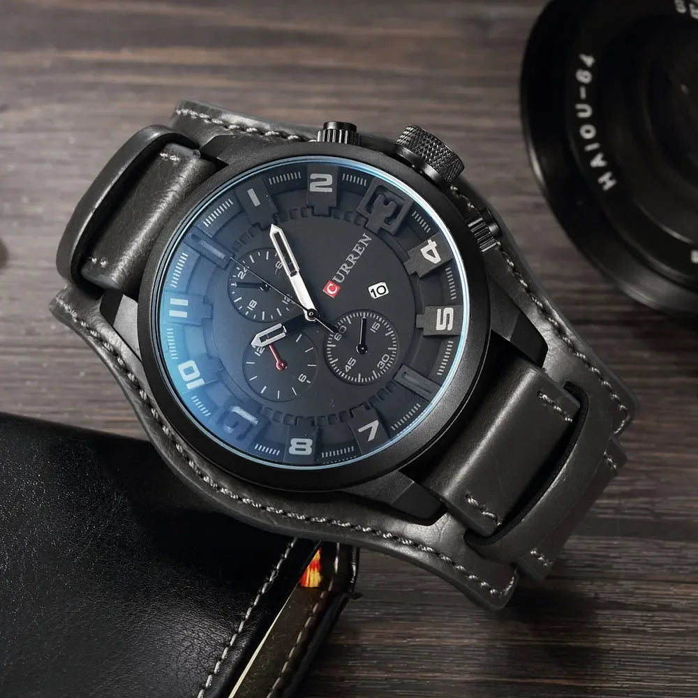 Montre Homme Curren Luxe - Sport Militaire avec Date