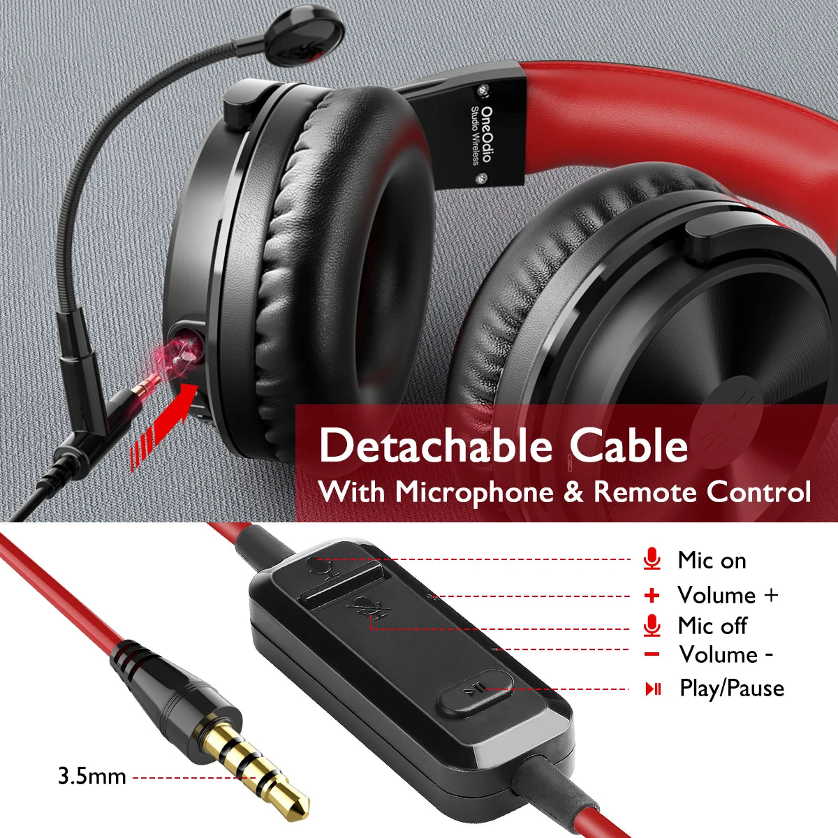 Casque Bluetooth OneOdio 110H - Gaming 2-en-1 Filaire/Sans Fil avec Micro