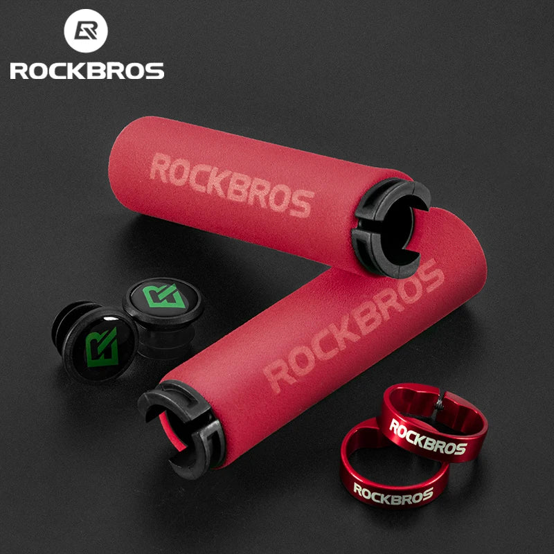 Poignées Vélo MTB RockBros Silicone Éponge - Anti-Dérapant et Amortissantes