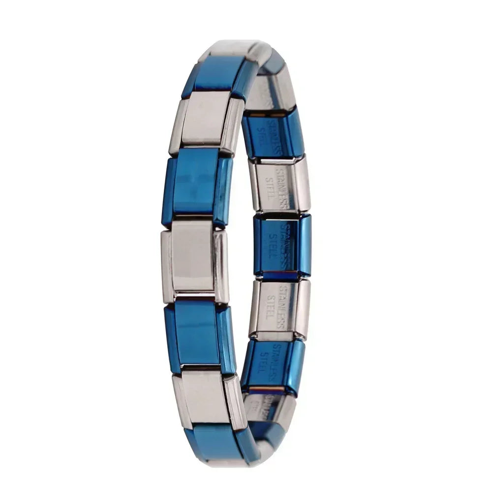Bracelet Élastique Charms Acier Inoxydable 9 mm pour Femme - Style Italien