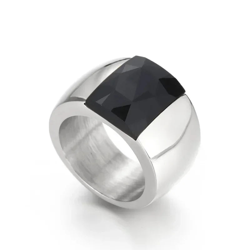 Bague Acier Inoxydable Femme - Cristal Autrichien Bleu/Vert/Rouge