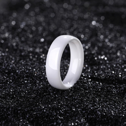 Bague Céramique Blanche/Noire 2-6 mm - Alliance Minimaliste Homme/Femme