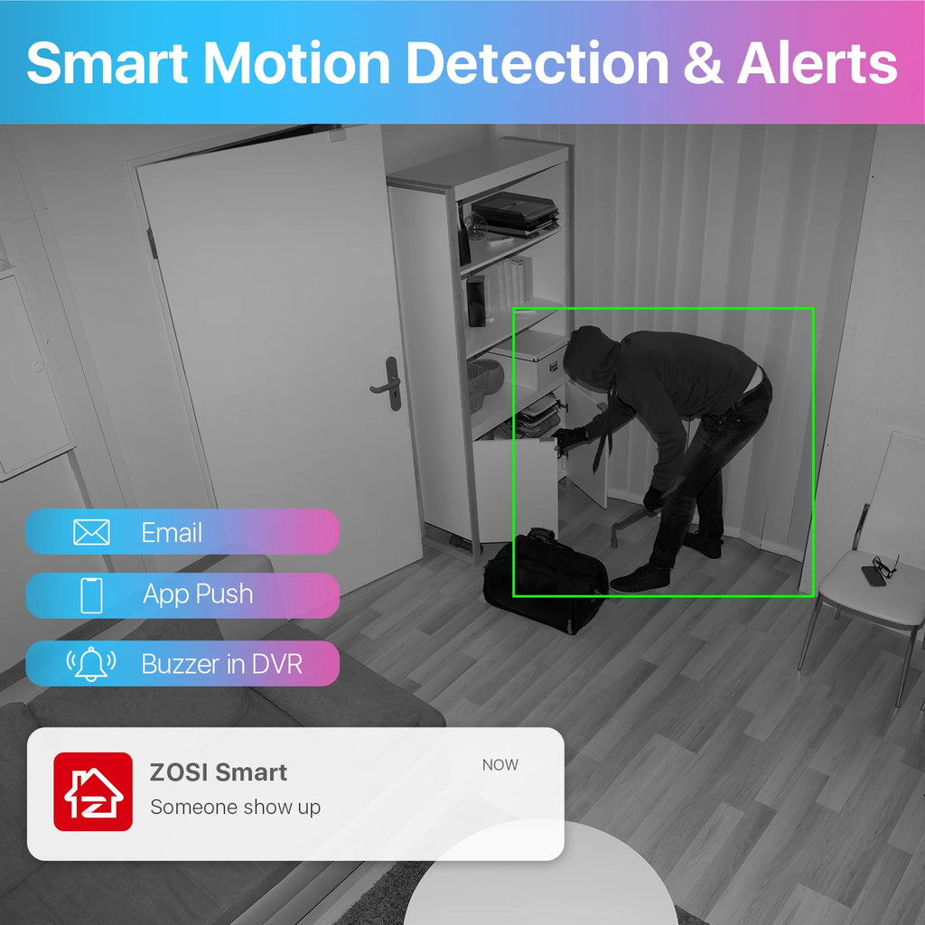 Enregistreur DVR Zosi 8 Canaux 1080p Hybride AHD/CVI/TVI/CVBS - Sécurité