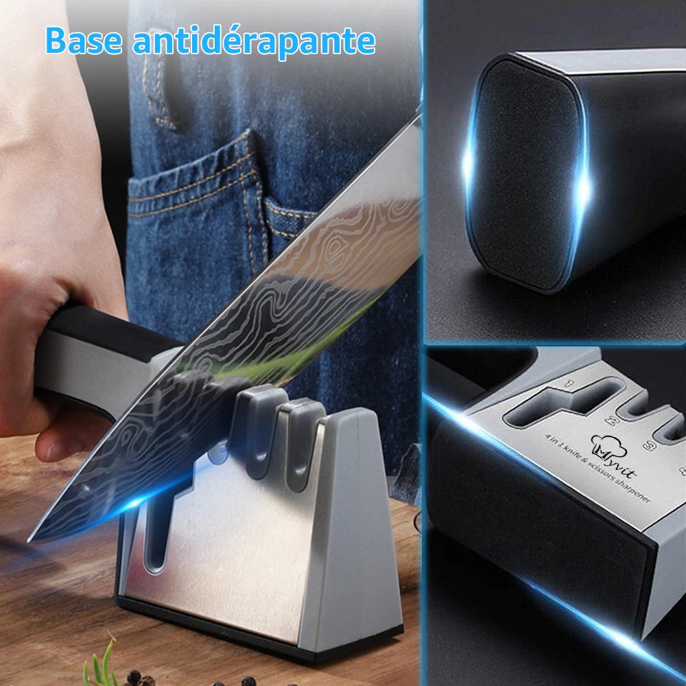 Affûteur de Couteaux 4-en-1 Diamant - Couteaux et Ciseaux