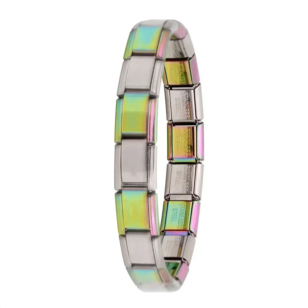 Bracelet Élastique Charms Acier Inoxydable 9 mm pour Femme - Style Italien