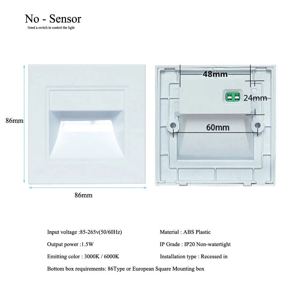 Spot LED Encastrable Escalier 85-265V - Éclairage Marches et Couloirs